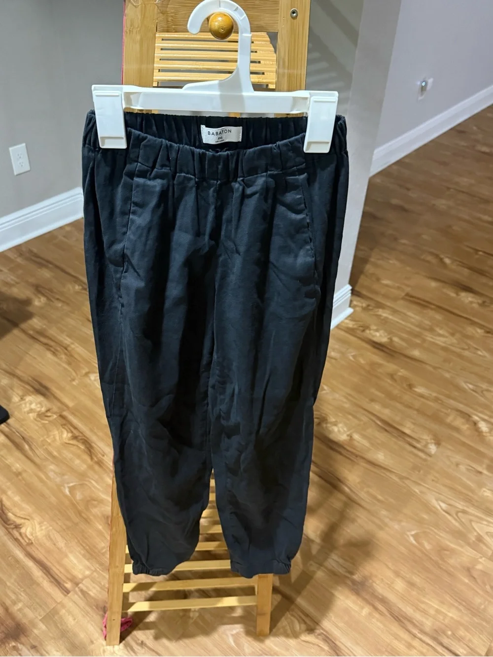 Babaton Aritzia Dexter Pants Black Elastic Waist Jogger, Size 2XS
